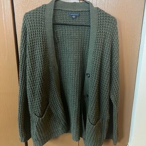 american eagle olive green cardigan